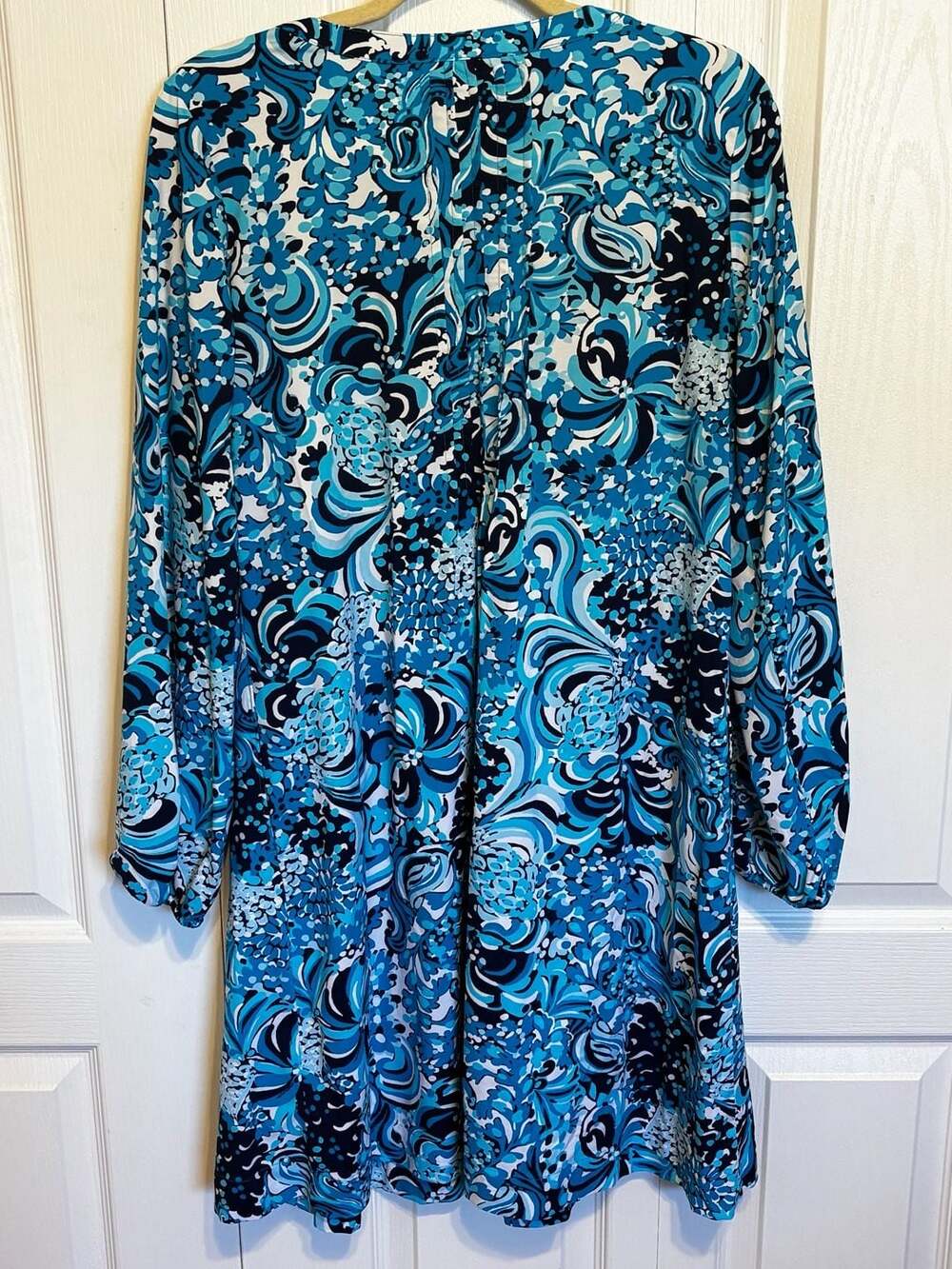 Lilly Pulitzer Seana ChillyLilly Blue Floral UPF 50+ Swing Dress M - Picture 2 of 10
